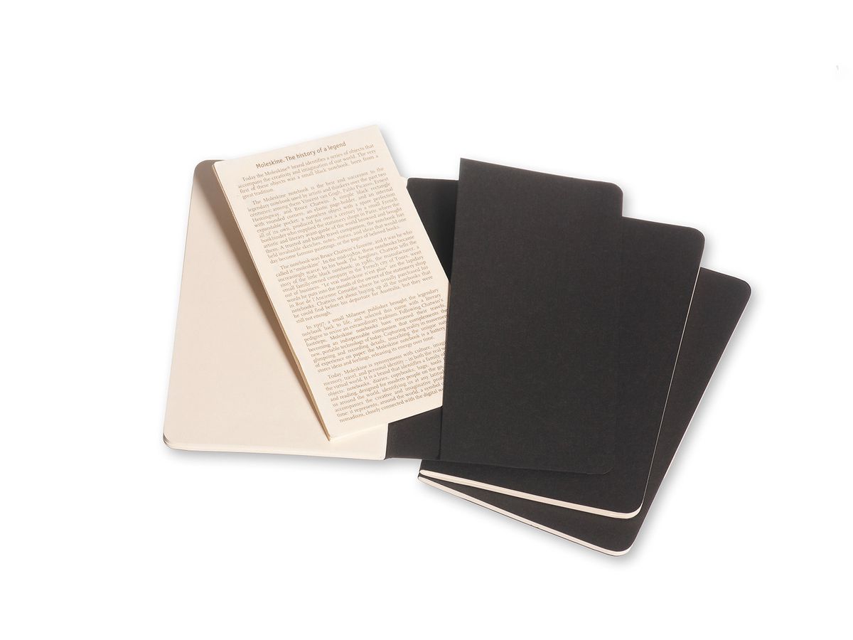 MOLESKINE Notizheft Cahier A6 704918 blanko, schwarz 3 Stück (9788883704918)