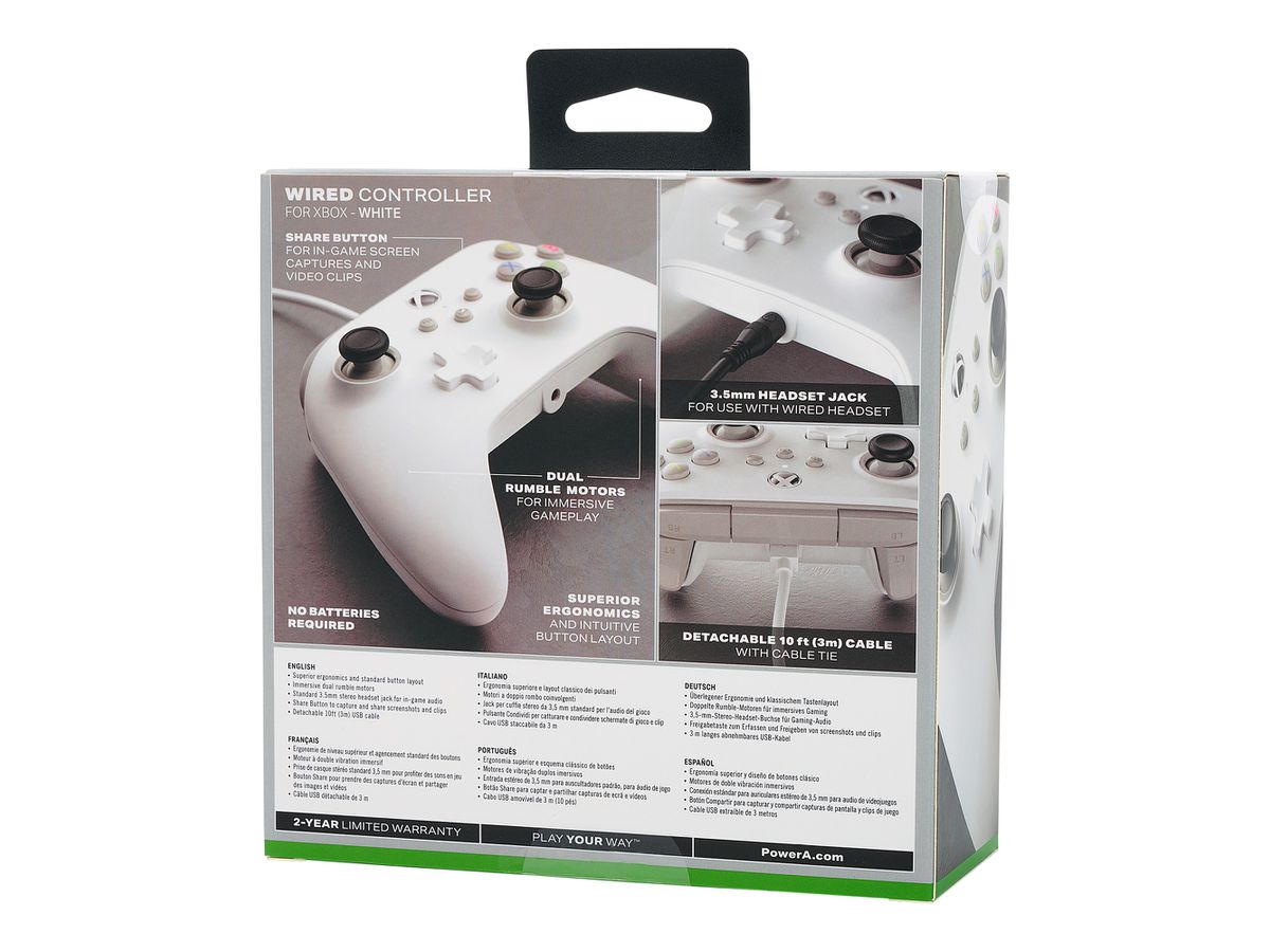 POWER A Wired Controller 1519365-01 Xbox Series X/S, White (0617885025419)