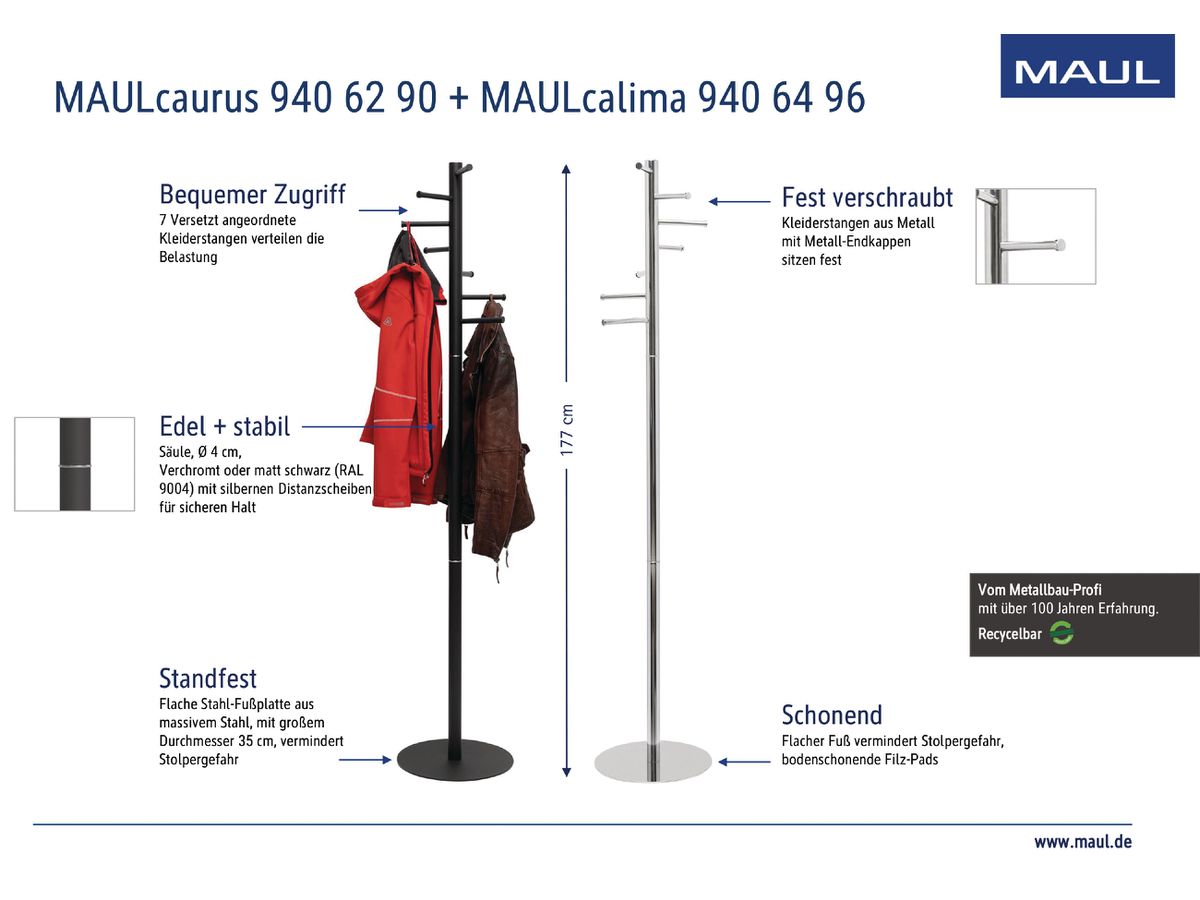MAUL Garderobenständer MAULcalima 72.80 silber (4002390080422)