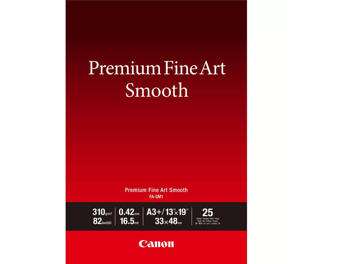 CANON Premium Paper 310g A3+ FASM2A3+ Fine Art Smooth 25 fogli (4549292192711)