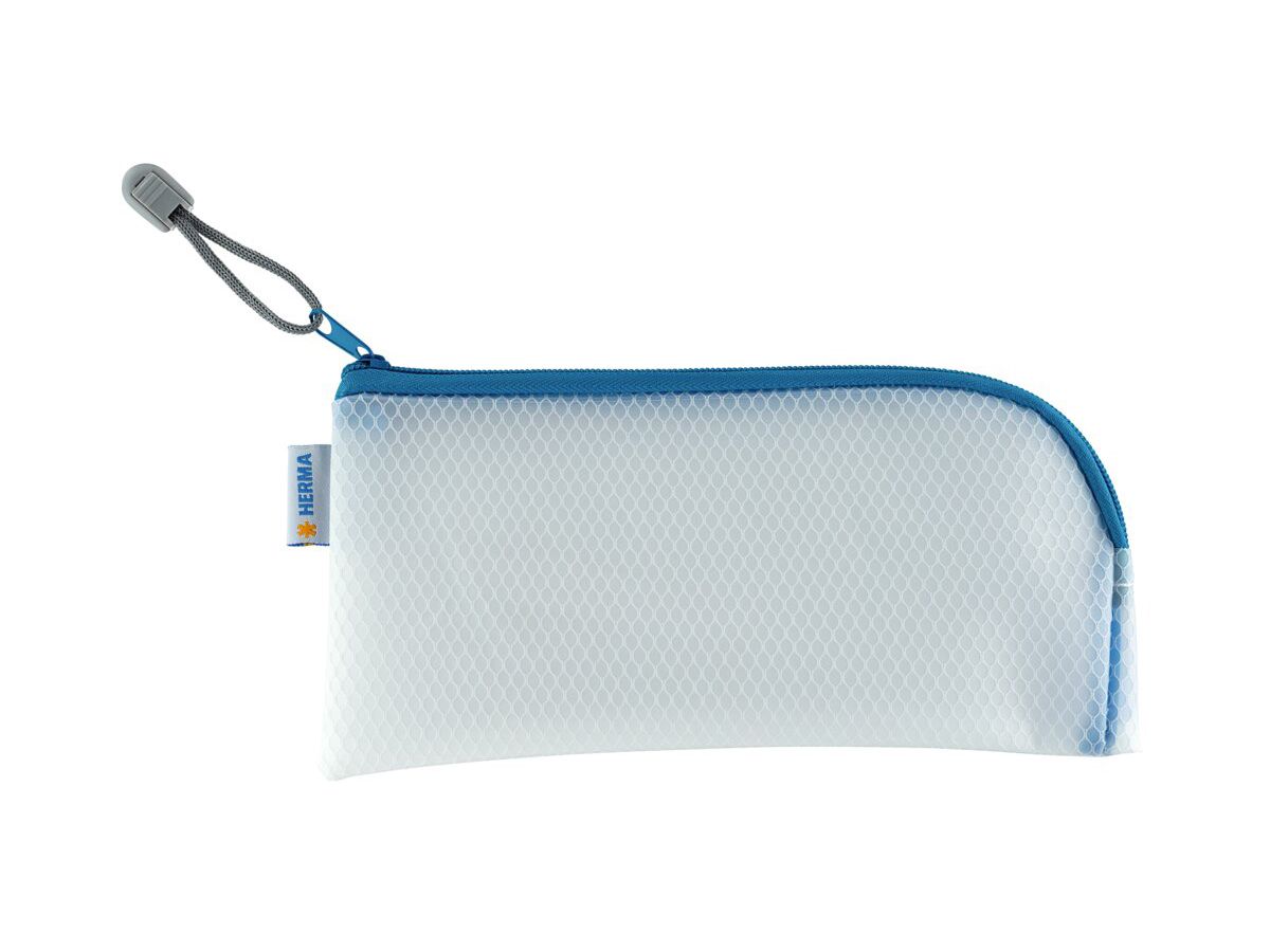HERMA Étui à documents avec zip A6 20003 bleu, 23x11cm (4008705200035)