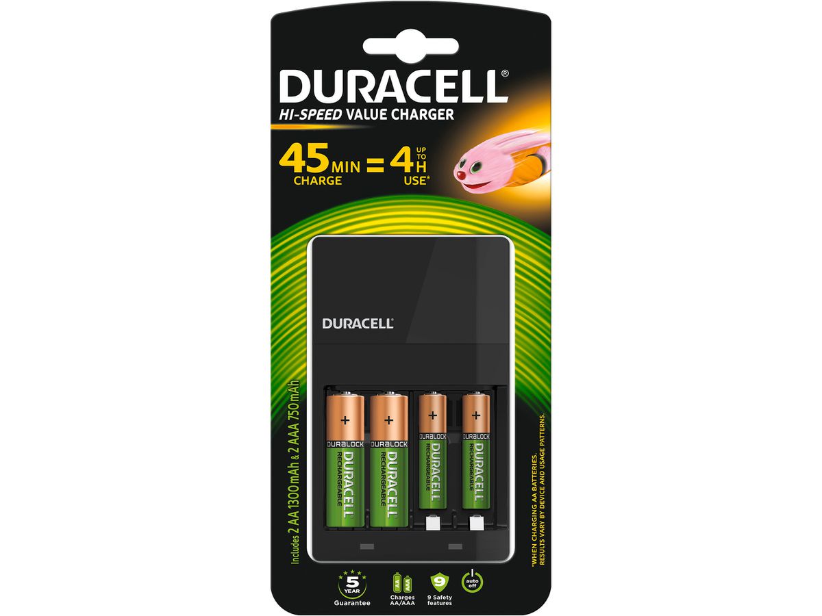 DURACELL Ladegerät CEF14 4-118577 inkl.2xAA + 2xAAA 4 Stunden (5000394118577)