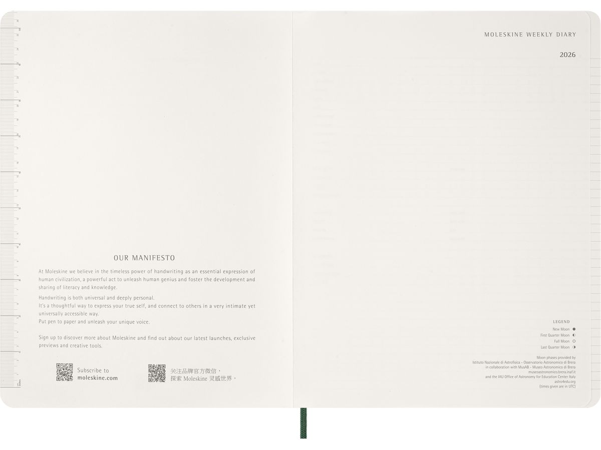 MOLESKINE Agenda Essential XX-Large 2026 DSESNK1512WN7Y26 1S/2P vert SC 21.6x27.9cm (8056999276539)