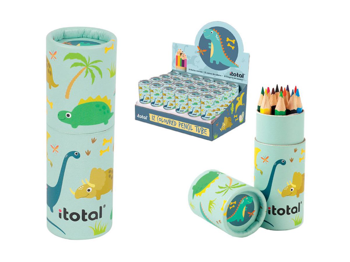 I-TOTAL Farbstifte Dino XL2263 Runddose 12 Stück (8057711467433)
