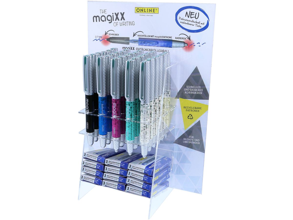 ONLINE Display Rollerball MagiXX 55005/30 erasable, colori ass. (4014421550057)