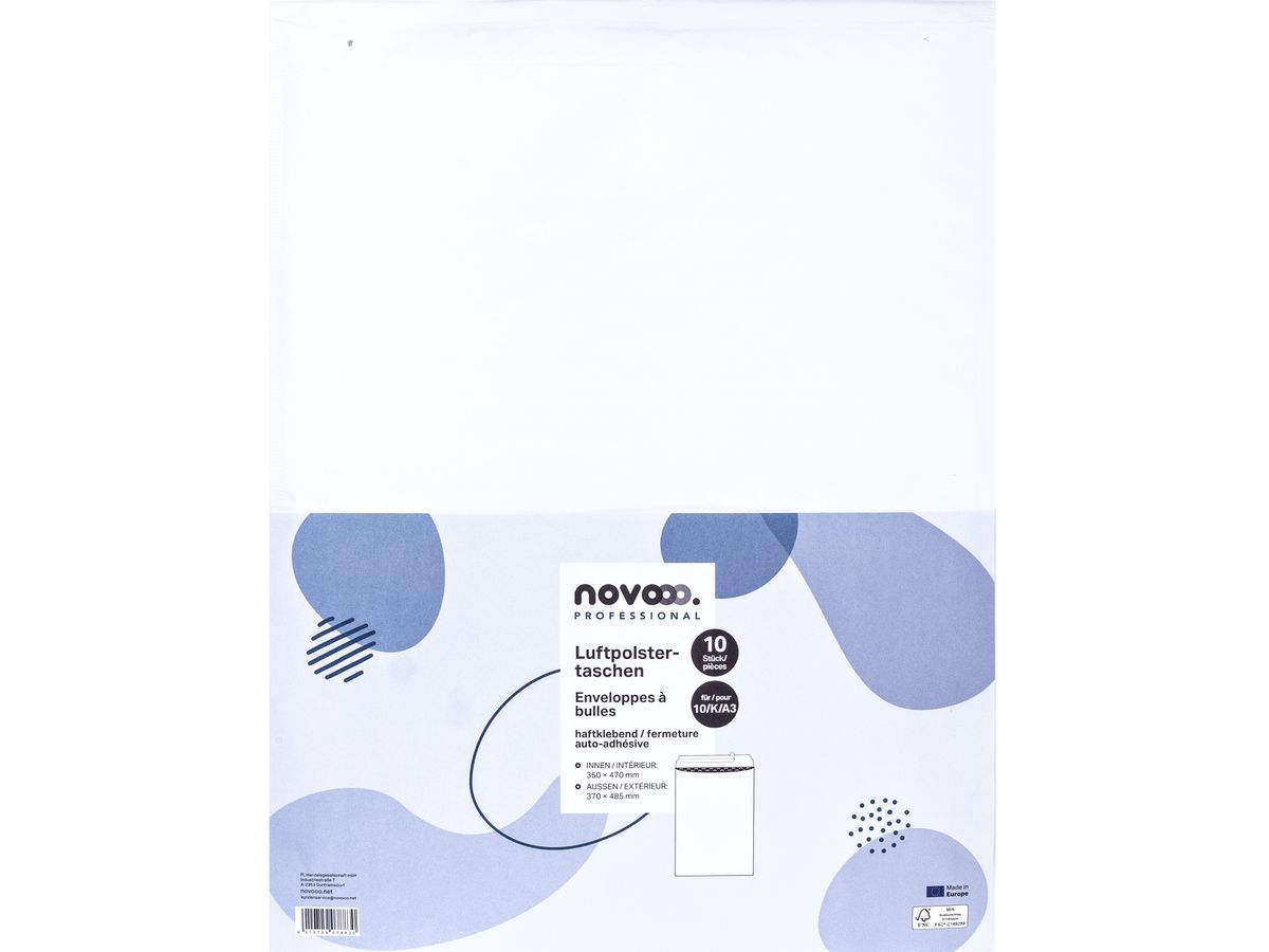 NOVOOO Busta imbottita Gr.10 E-1712153 bianco, 370x485mm 10 pezzi (9010729078830)