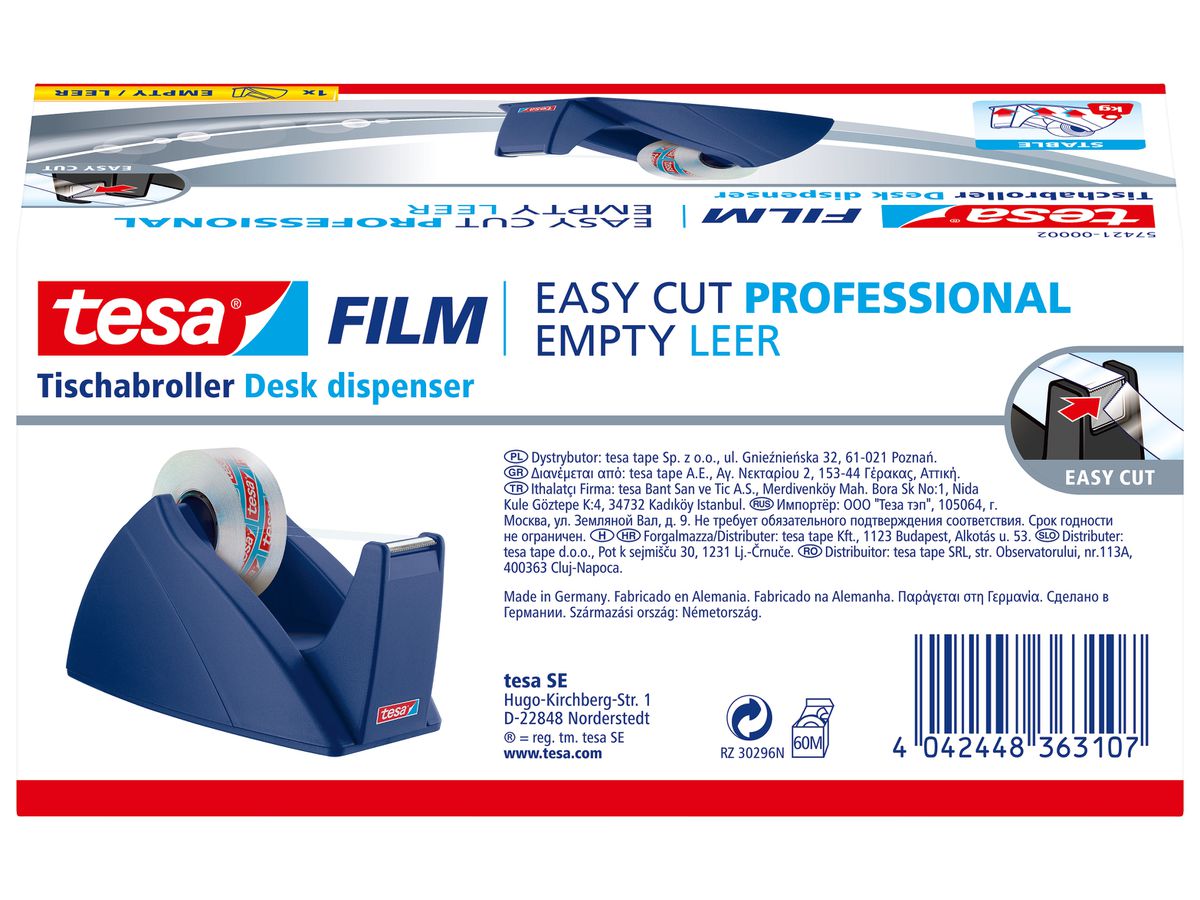 TESA Tischabroller EasyCut 33mx19mm 574210000 royalblau (4042448363107)