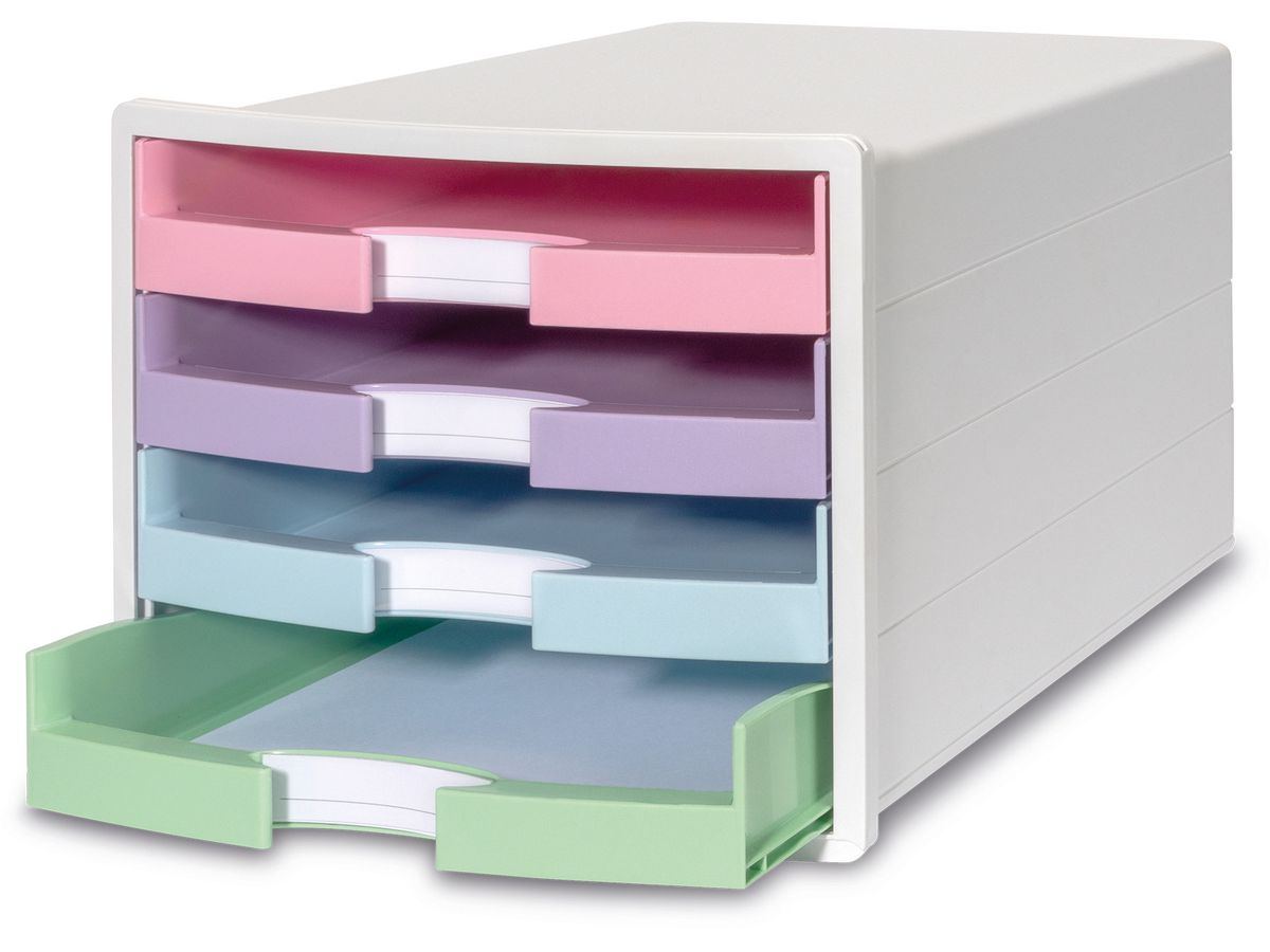 HAN Schubladenbox IMPULS A4/C4 14.75 weiss/pastell, 4 Schubladen (4012473120129)