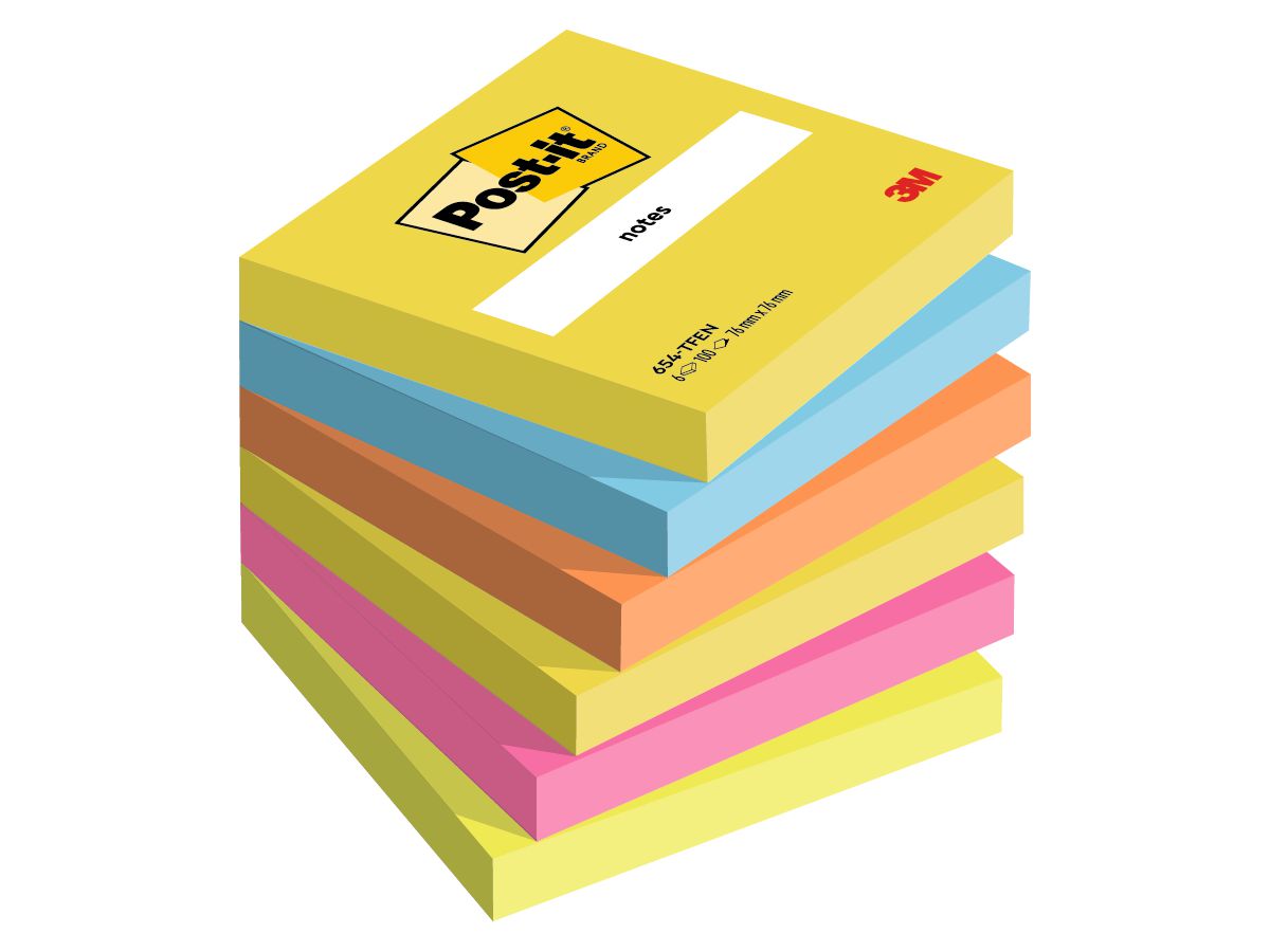 POST-IT Energy 76x76mm 654-TFEN 6-colori ass. 6x100 fogli (4064035083663)