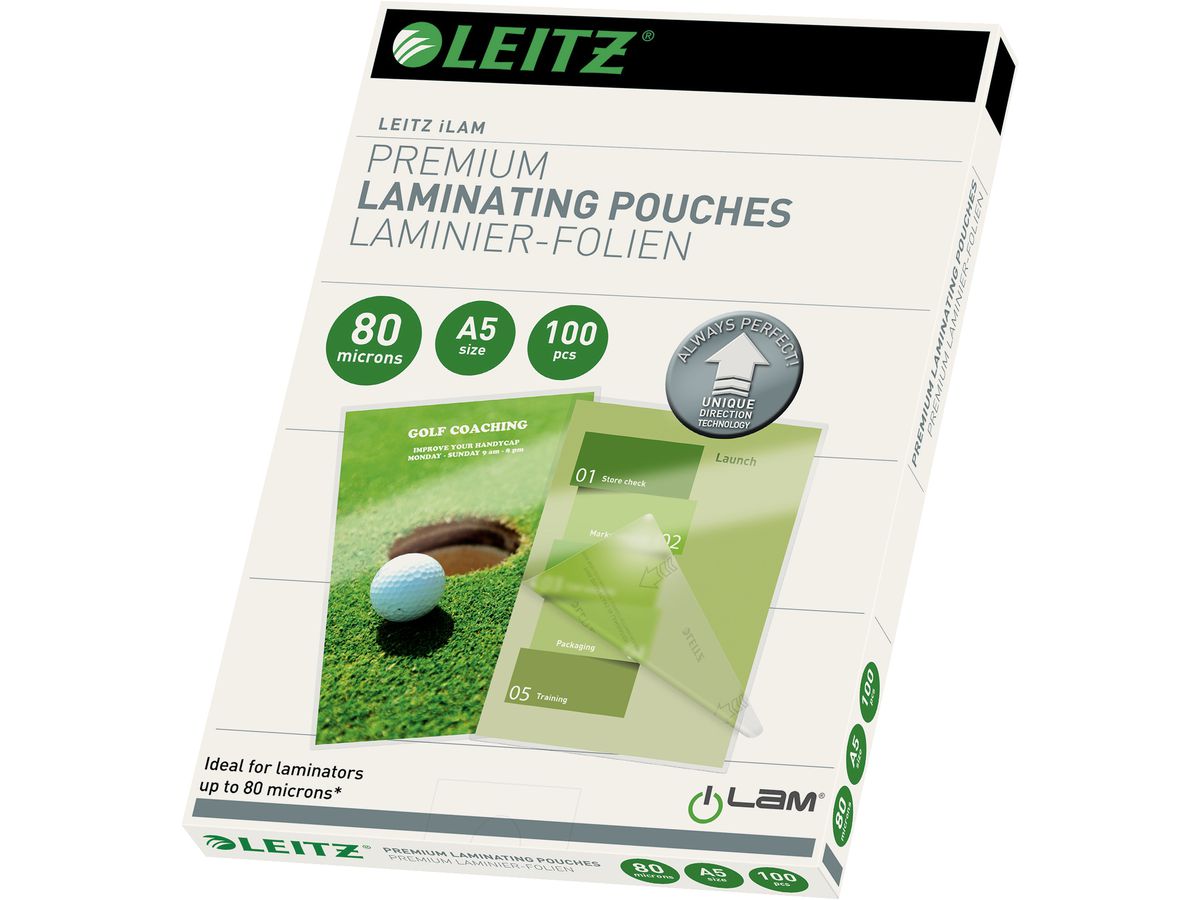 LEITZ Laminiertasche A5 74920000 glanz, 80my 100 Stk (4002432397761)