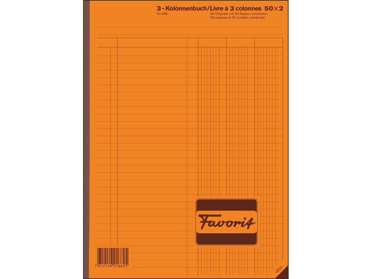 FAVORIT Libro colonna A4 356 bianco/bianco (7612149016625)