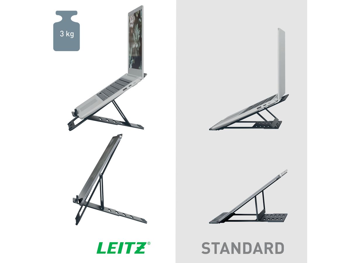LEITZ Monitorständer Ergo 6346-00-89 Alu, dunkelgrau (4002432138333)