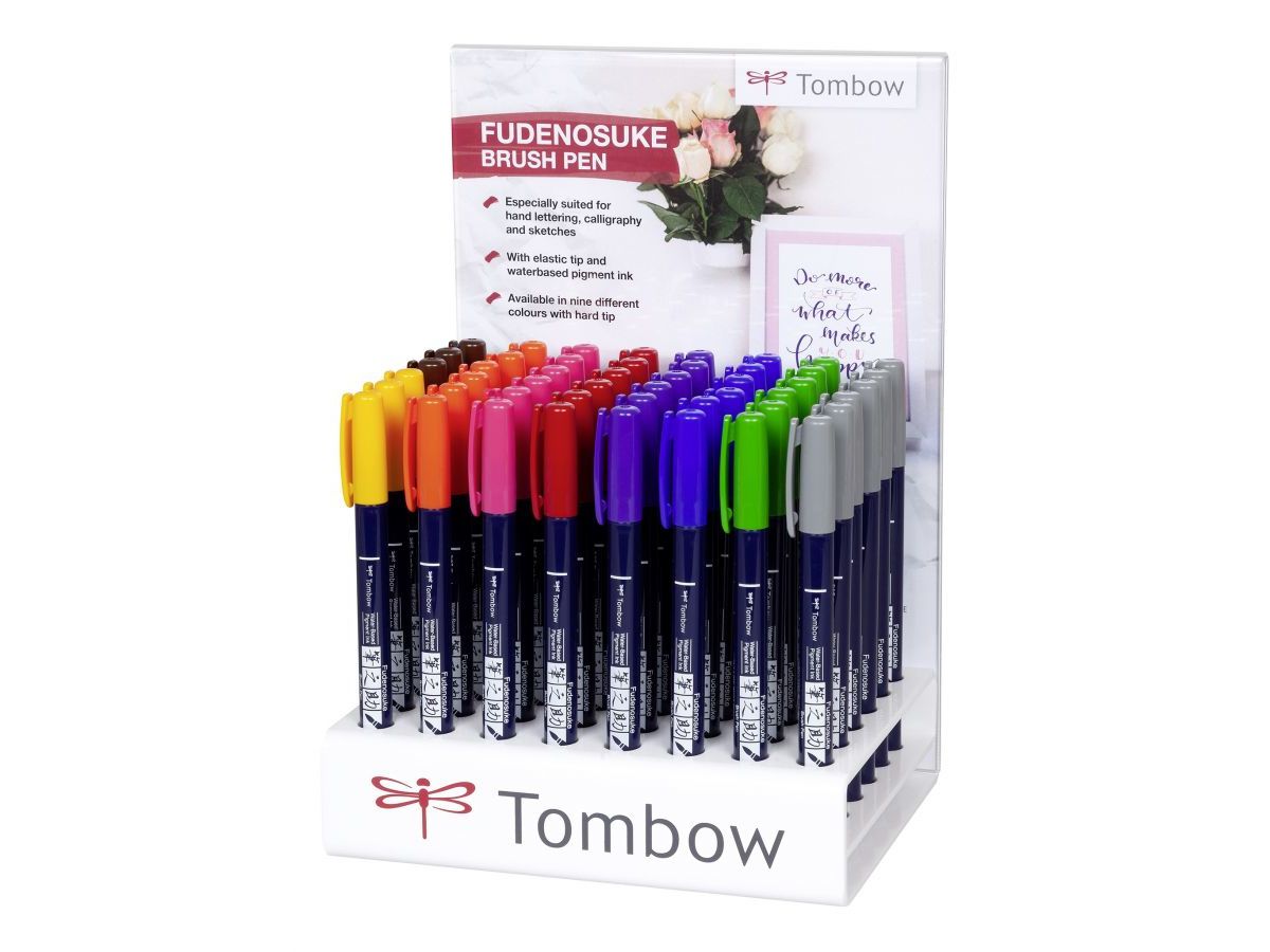 TOMBOW Stylo de calligraphie WS-BH WS-BH-48P-A Fudenosuke, Display (4003198110953)