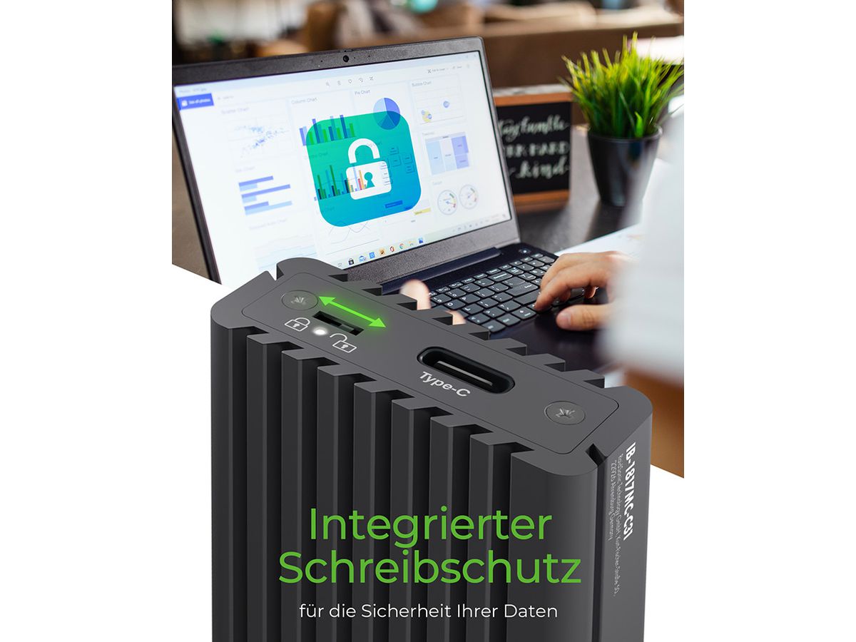 ICY BOX External case M.2NVMe & SATA IB-1817MC-C31 SSD mit USB-C 10GBit/s (4250078172451)