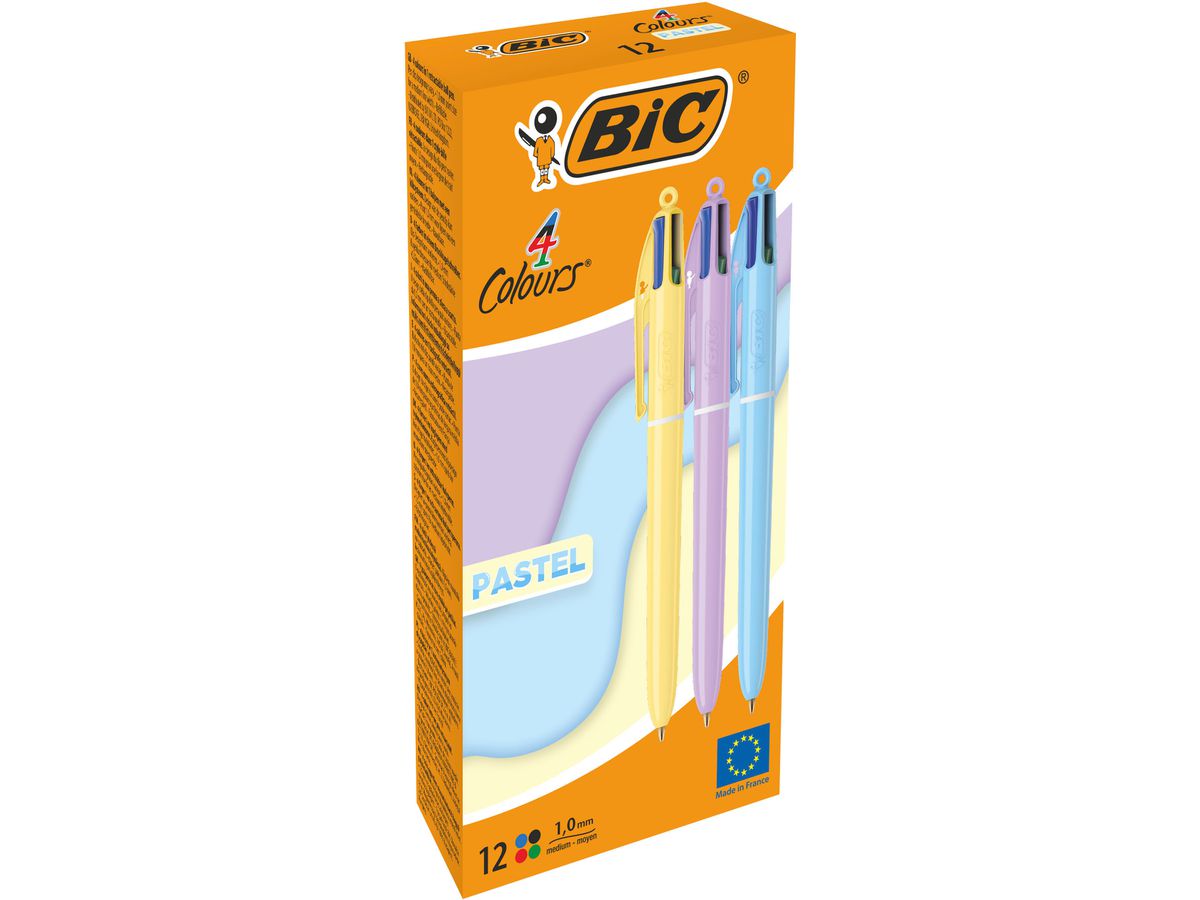 BIC Stylo à bille 4 Colours 0.4mm 517320 pastel assorté (3086123740297)