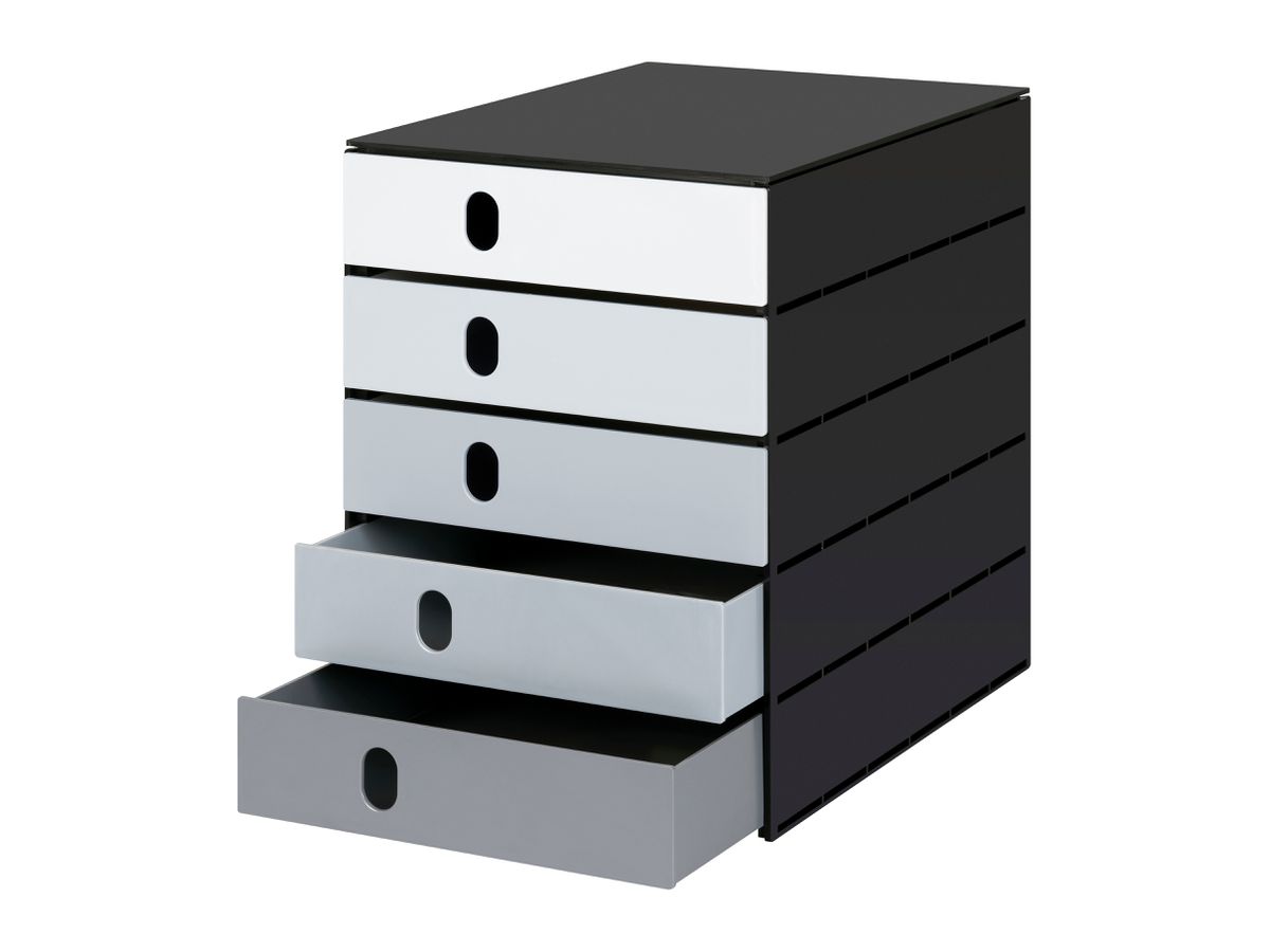 STYRO Scatola cass. styroval flow 14-8000.98 nero/grigio 5 cassetti (7612176083928)
