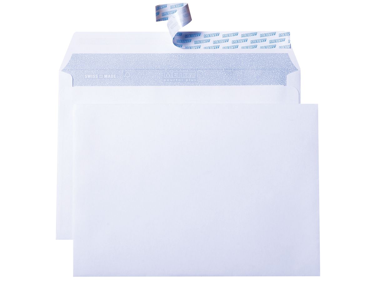 METTLER Couvert ohne Fenster C6 6066-80-S50 80g,hochweiss,Kleber 50 Stk. (7640126060033)