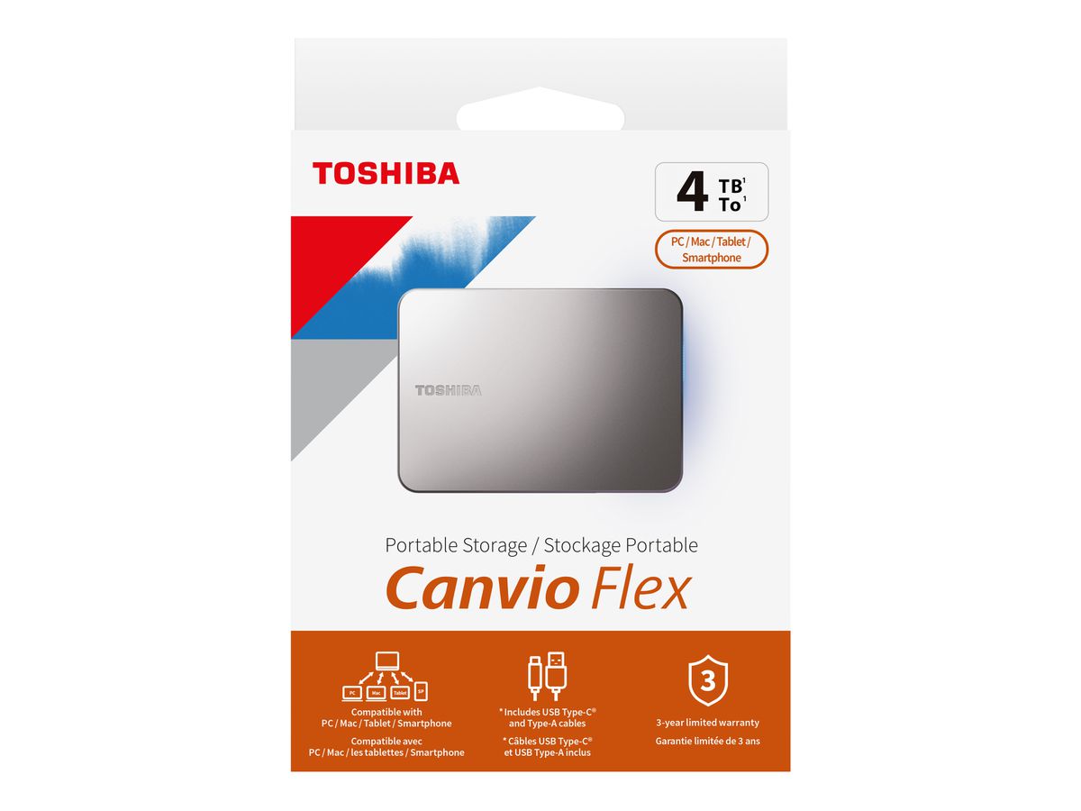 TOSHIBA HDD CANVIO Flex 4TB HDTX240ESCCA USB 3.2 2.5 inch warm silver (4260557513286)