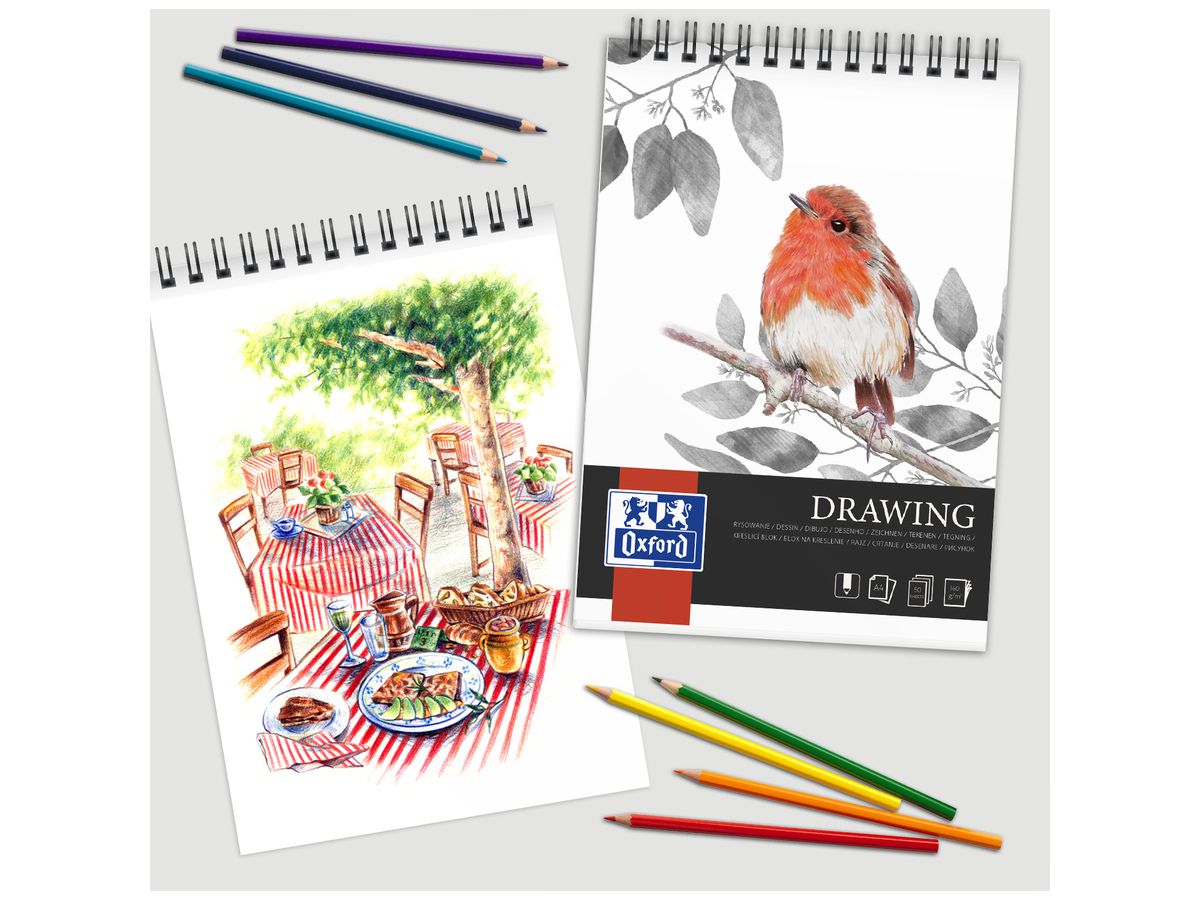 OXFORD Art Spiral Zeichenblock A4 400166163 blanko, 160g 50 Blatt (5904017078104)