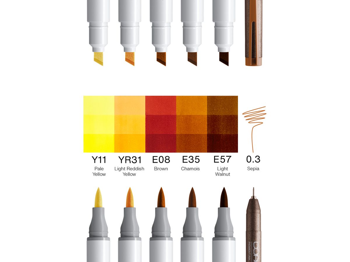 COPIC Marker Ciao Portrait Set 22075583 Golden Grace 6 Stück (4013695269580)