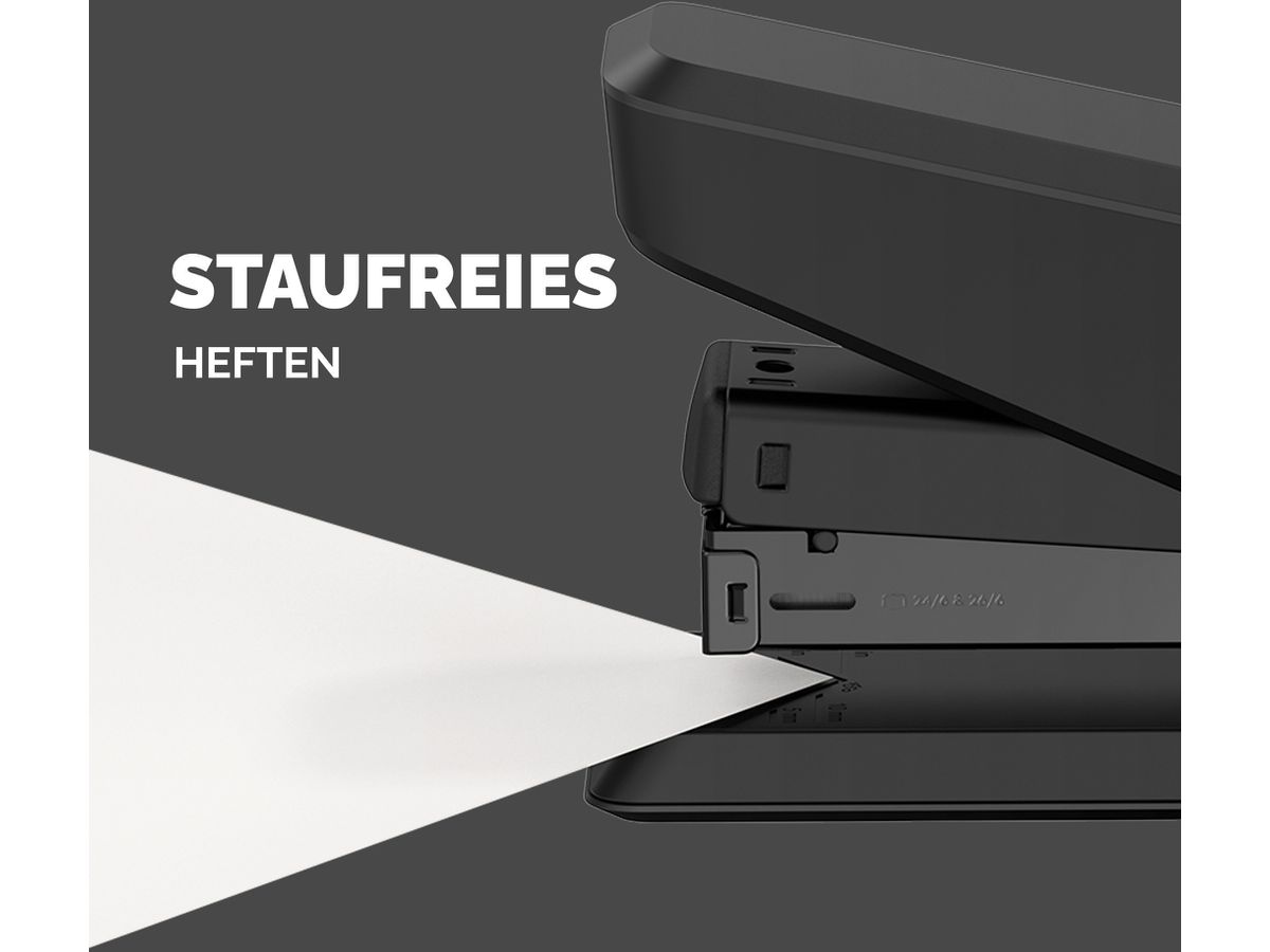 FELLOWES Heftgerät EasyPress LX850 5013001 Microban, schwarz 25 Blatt (0043859776610)
