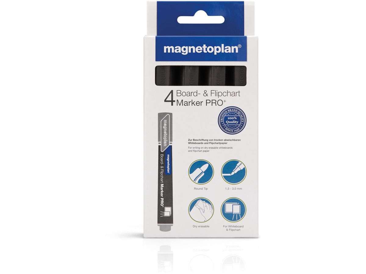MAGNETOPLAN Kombimarker Pro+ 1228112 schwarz 4 Stk. (4013695024837)