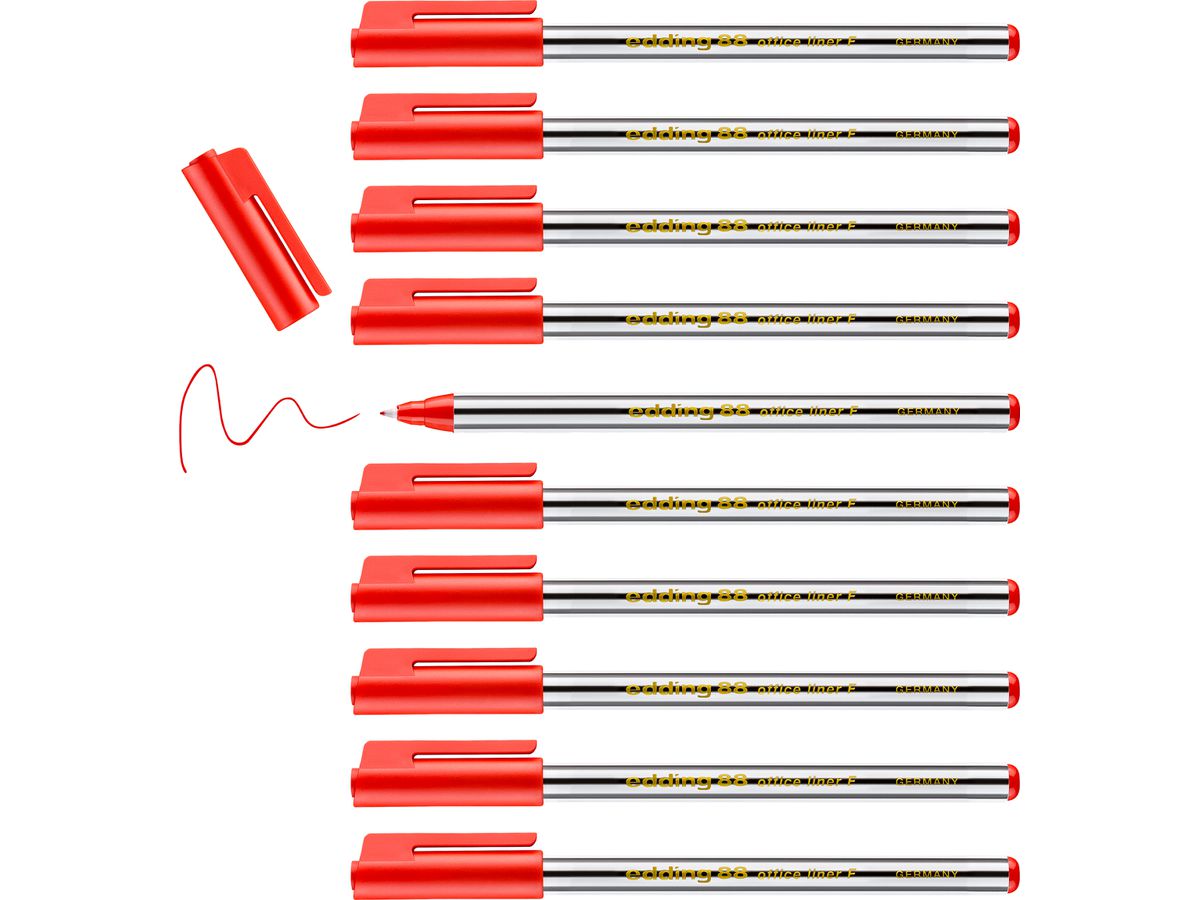 EDDING Fineliner 88 officeliner 0,6mm 88-2 rot (4004764040643)
