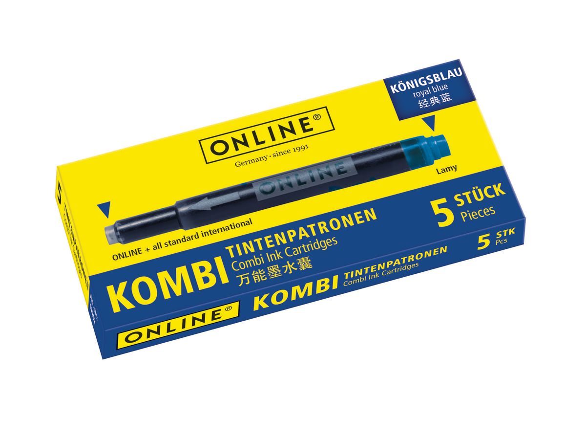 ONLINE Tintenpatronen Kombi 17036/12 Rabazzi, königsblau 5 Stück (4014421172020)