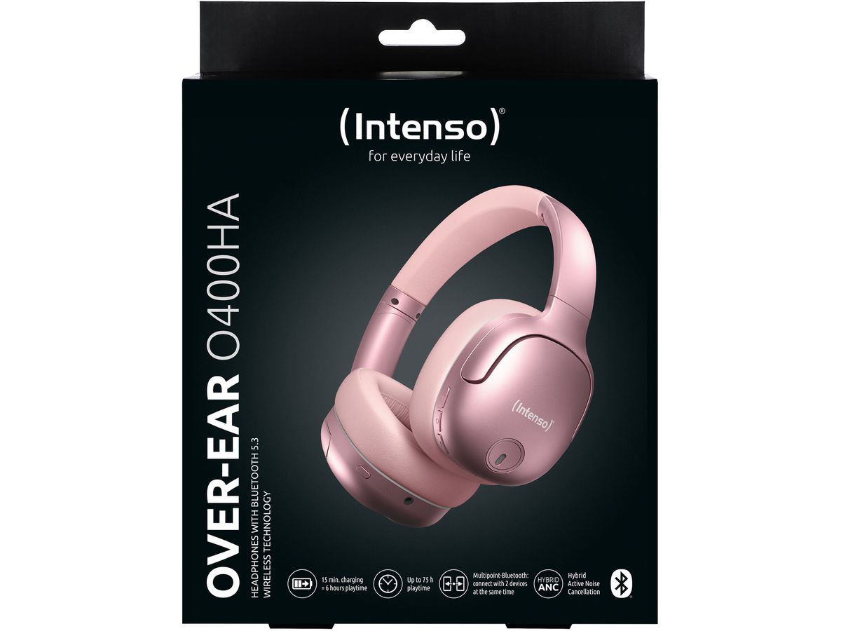 INTENSO Overear Headphones TWS 3740403 Bluetooth, Hybrid ANC Rose (4034303035519)
