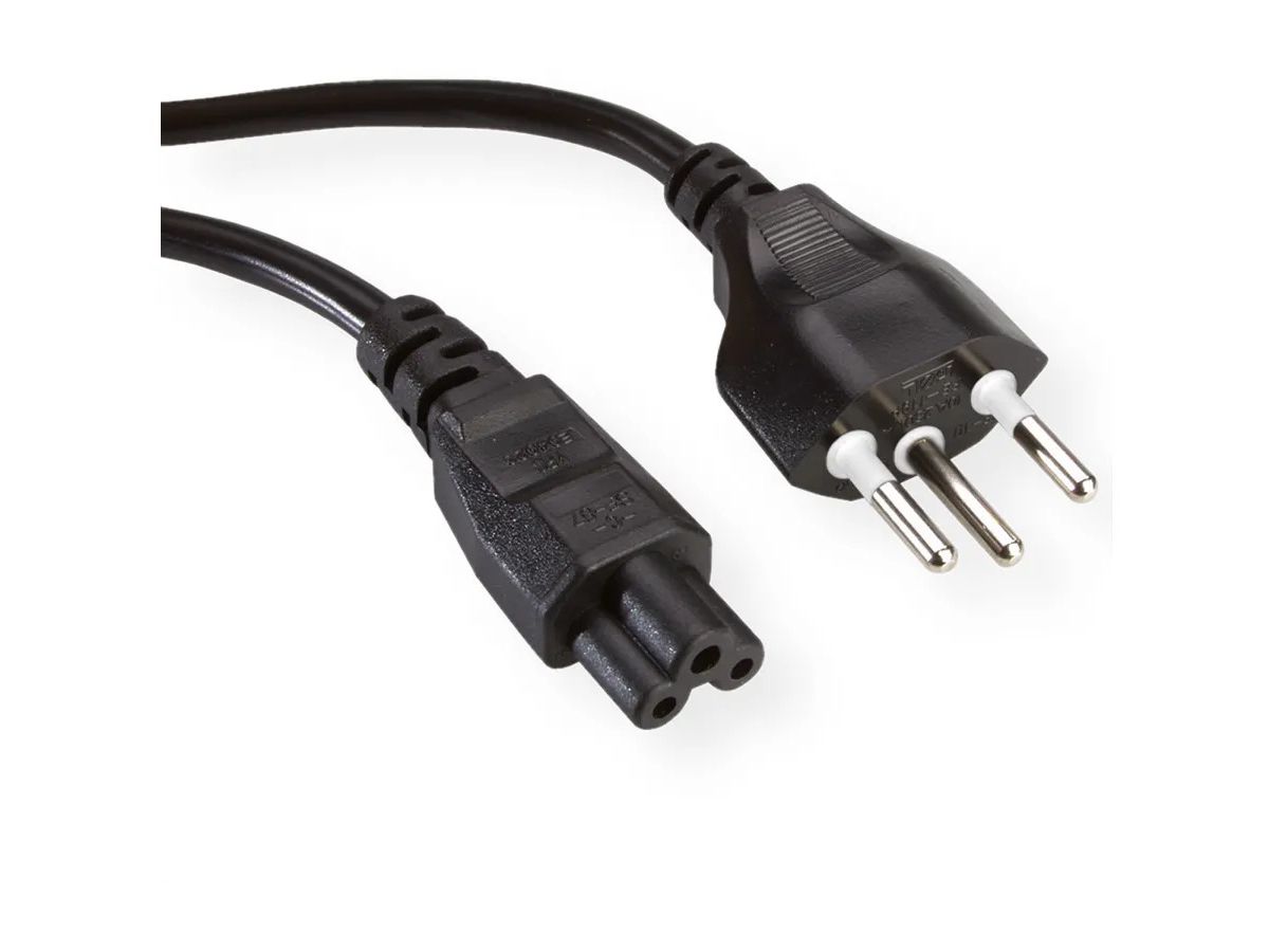 VALUE Netzkabel Black 19.99.2097 T12 auf C5, 3polig 1m (7611990917075)