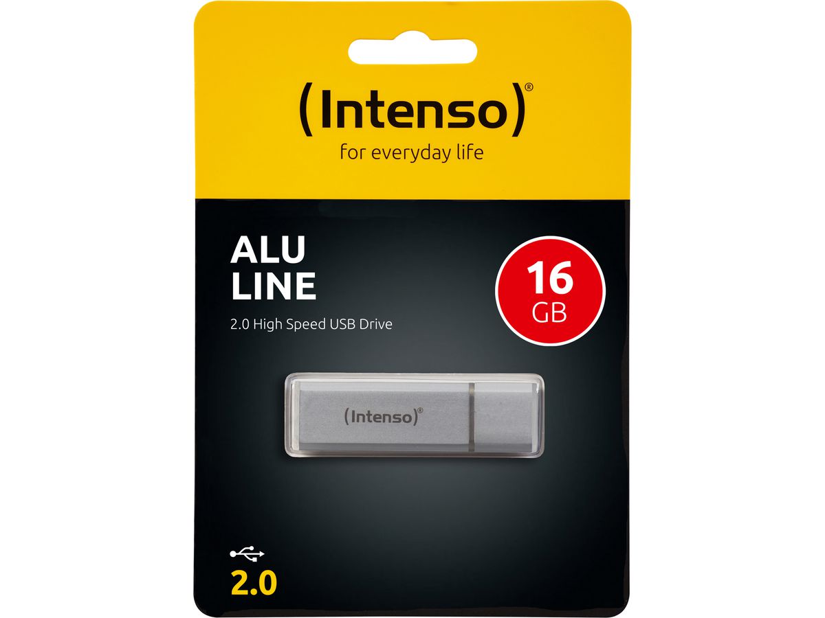 INTENSO USB-Stick Alu Line 16GB 3521472 USB 2.0 silver (4034303016358)