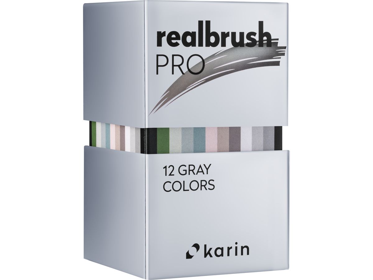 KARIN Real Brush Pen Pro 0.4mm 31C6 Gray colours 12 pièces (5904446031350)