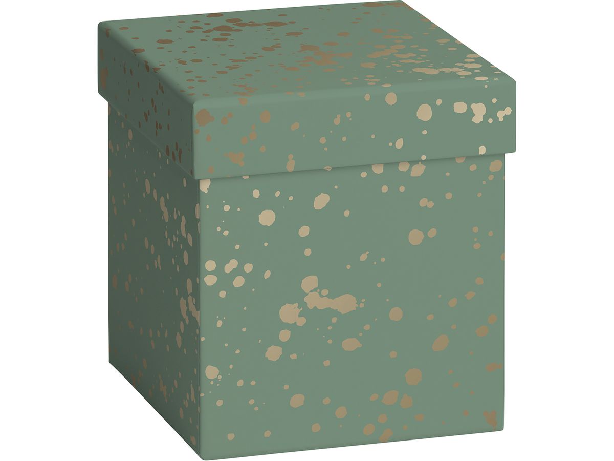 STEWO Geschenkbox Sprenkel 2551579296 dunkelgrün 11x11x12cm (7630050875957)