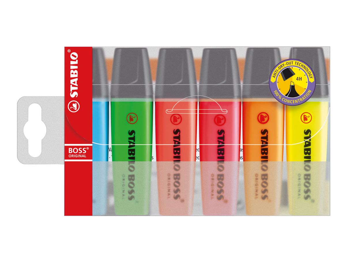 STABILO Textmarker BOSS ORIGINAL 2-5mm 70/6 6-farbig ass. (4006381215701)