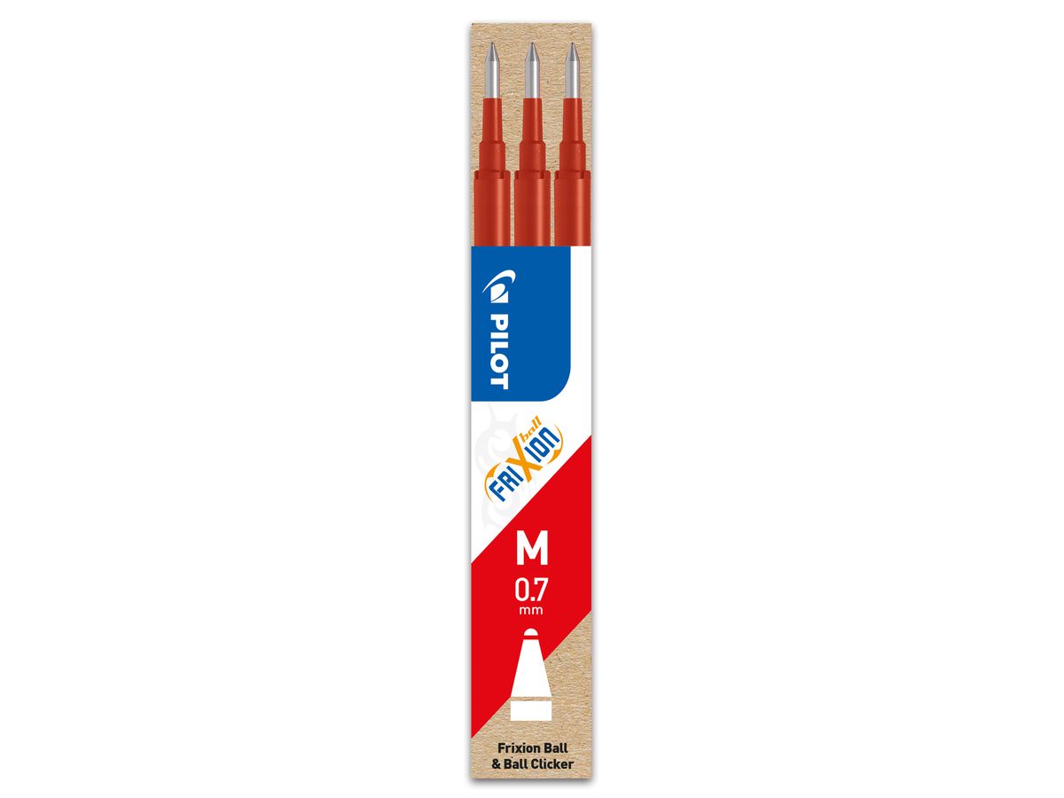 PILOT Mine FriXion Refill BLS-FR7-R-S3 rot, 3er Set (4902505356063)