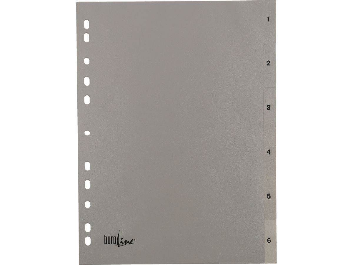 BÜROLINE Répertoires PP A4 40934 gris 1-6 (7612532058102)