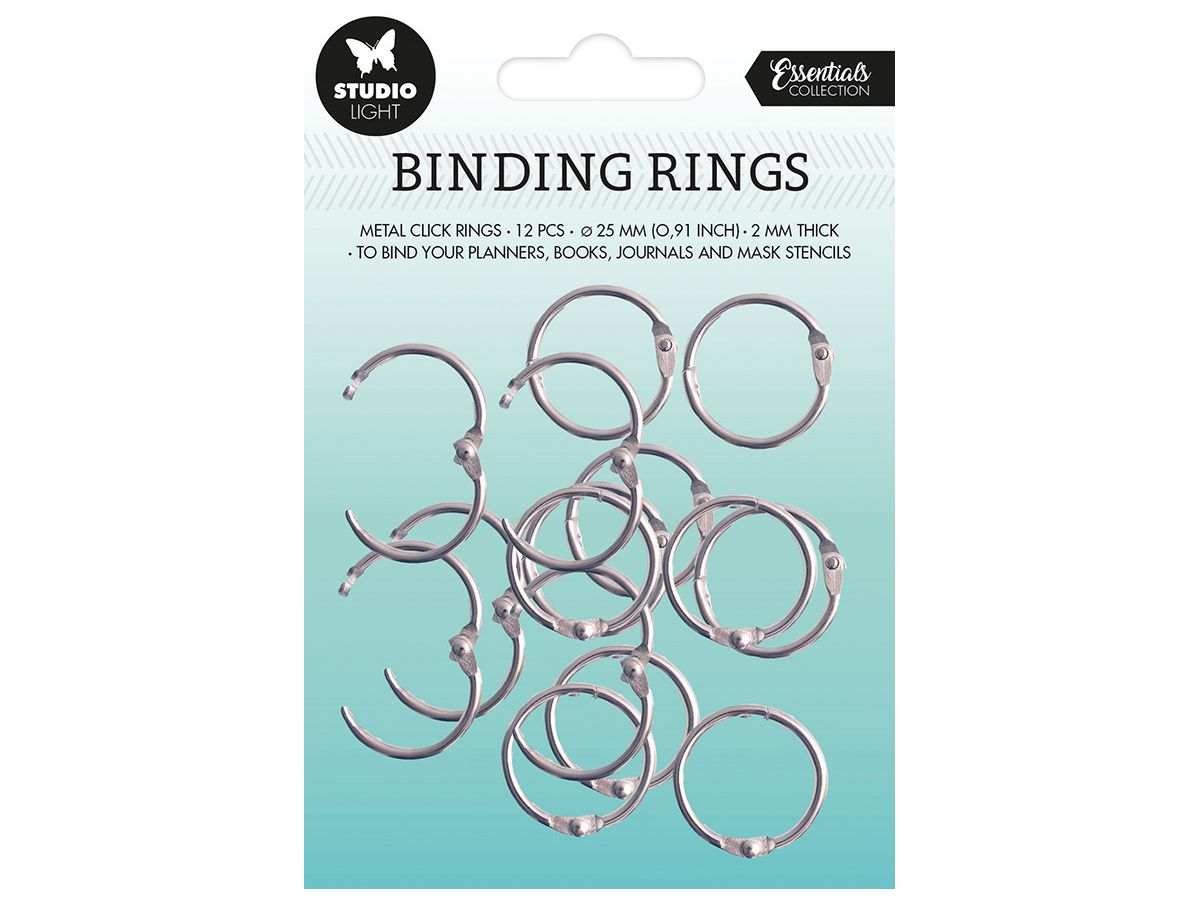 SIZZIX Bindung Klickri. 2.3x2.3x0.3cm RING03 silber 12 Stück (8713943134283)