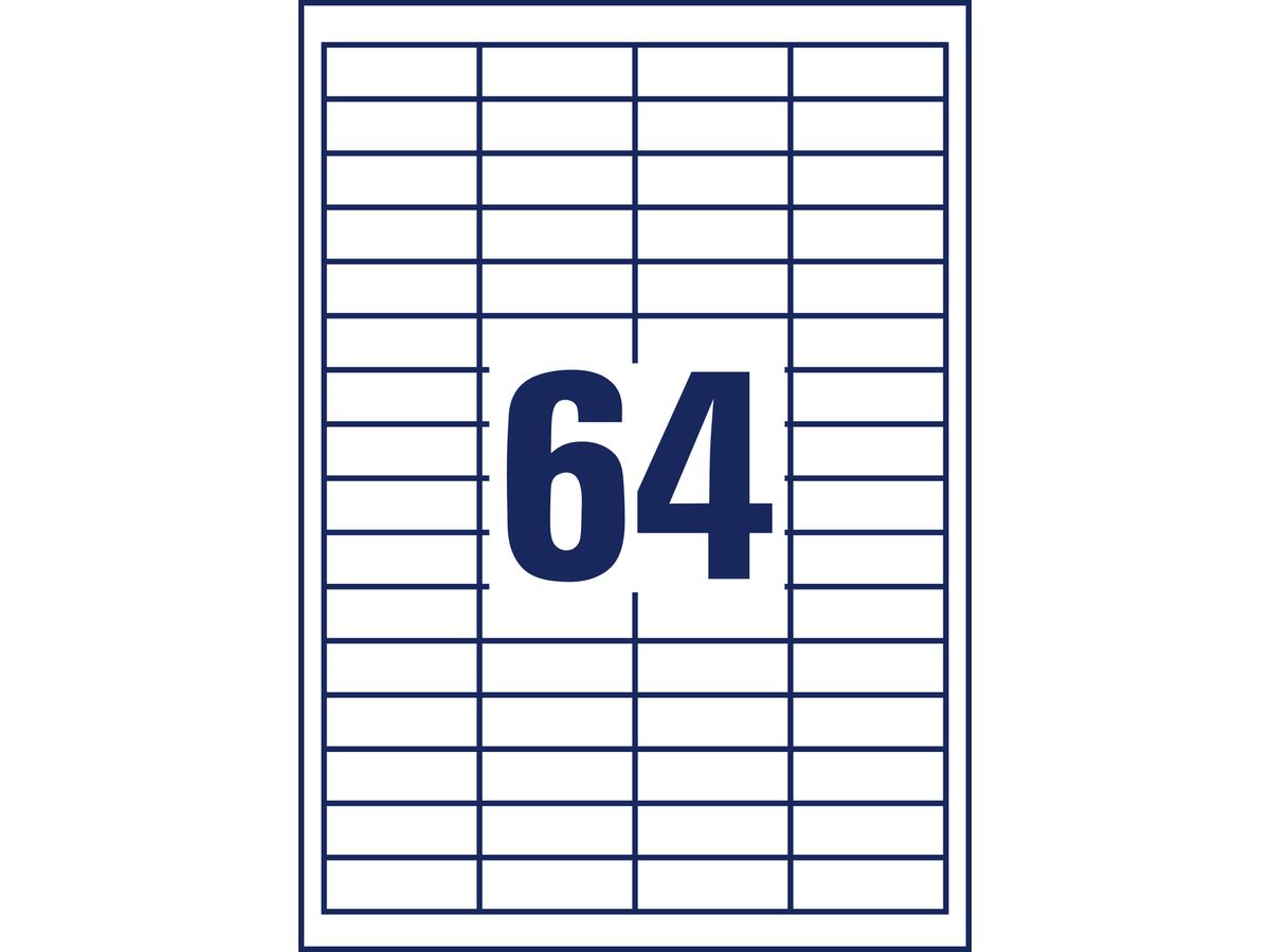 AVERY ZWECKFORM Etichette univers. 48.5x16.9mm 3667 bianco 6400 pz./100 fogli (4004182036679)