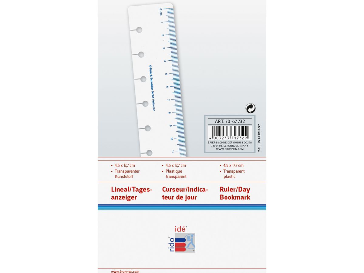 RIDOIDE Timing 3 Tagesanzeiger 7067732.26 transparent 4x13.5cm (4003273717329)
