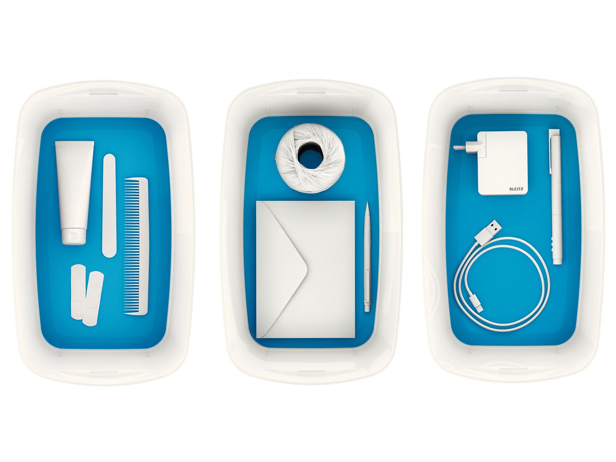 LEITZ MyBox S avec couvercle 5lt 52291036 blanc/bleu (4002432116522)