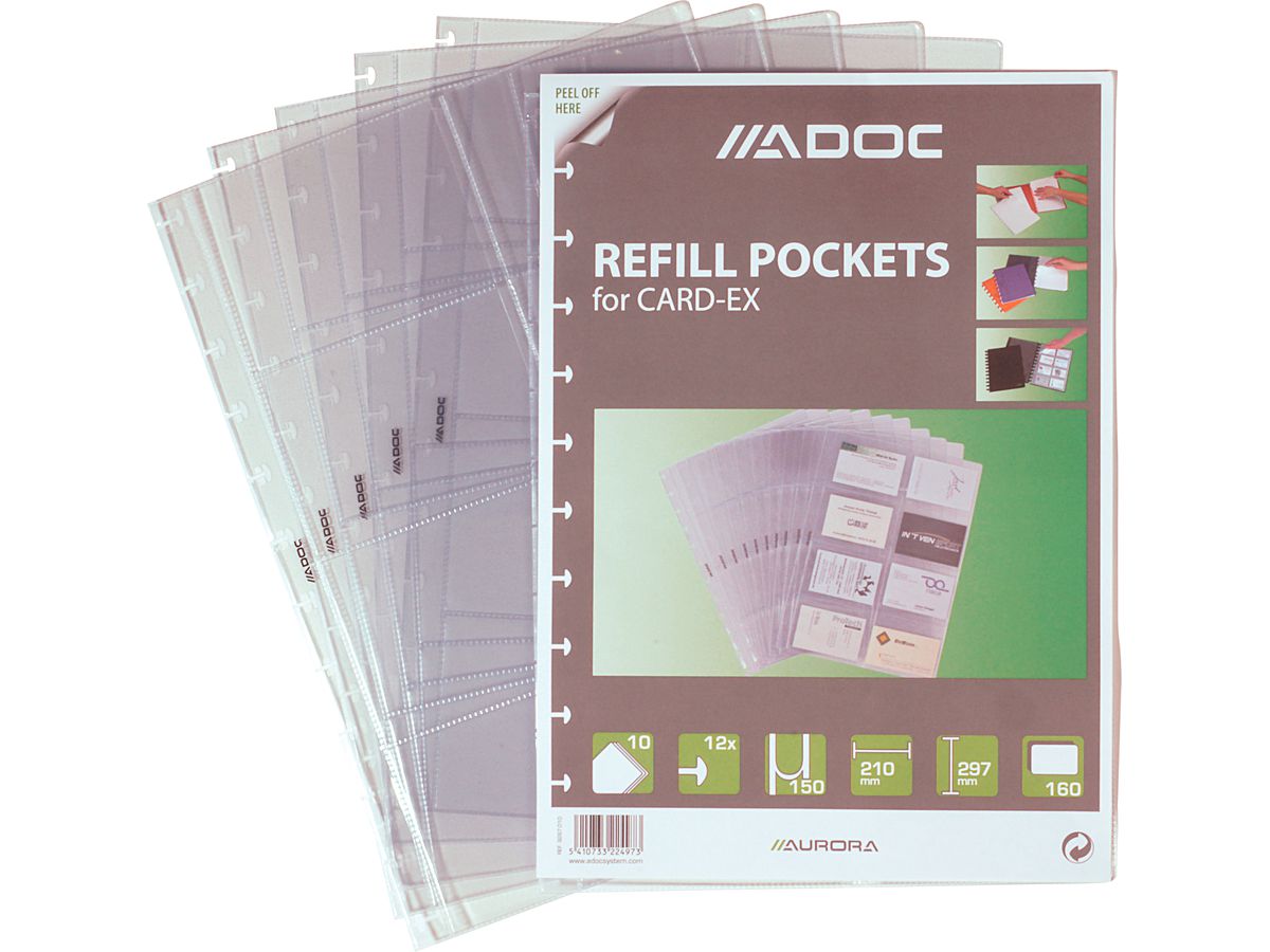 ADOC Ersatztaschen Card-Ex A4 9287.010 transparent 12 Stück (5410733224973)
