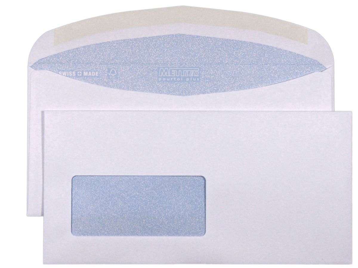 METTLER Busta finestra sinistra C5/6 7075 100g, ultra bianco 500 pz. (7640126060590)