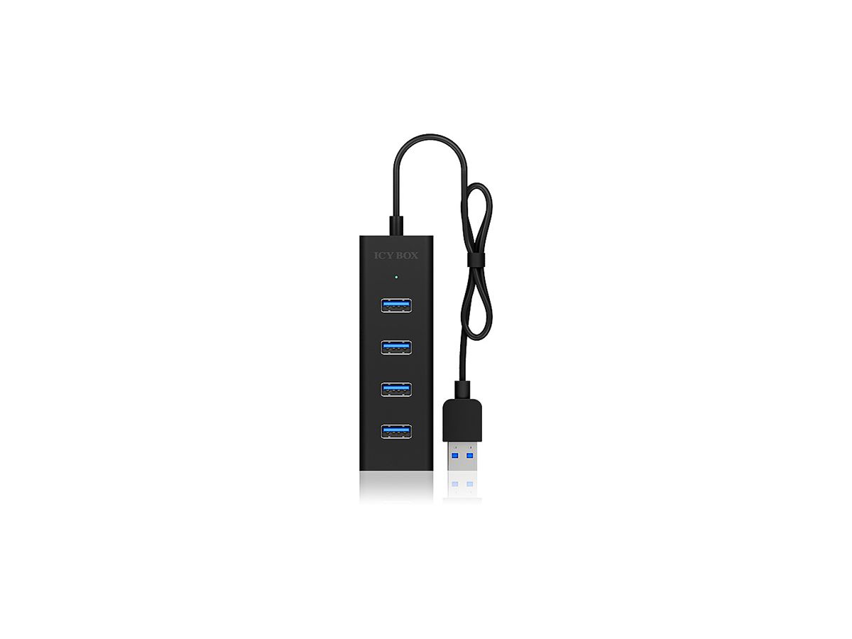 ICY BOX 4 Port Hub Type A USB 3.0 IB-HUB1409-U3 Aluminium black (4250078165873)