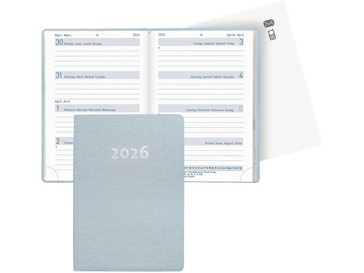 BIELLA TA Mittelformat 2026 822301060026U 1W/2S hellblau ML 7.6x11cm (7611365524938)