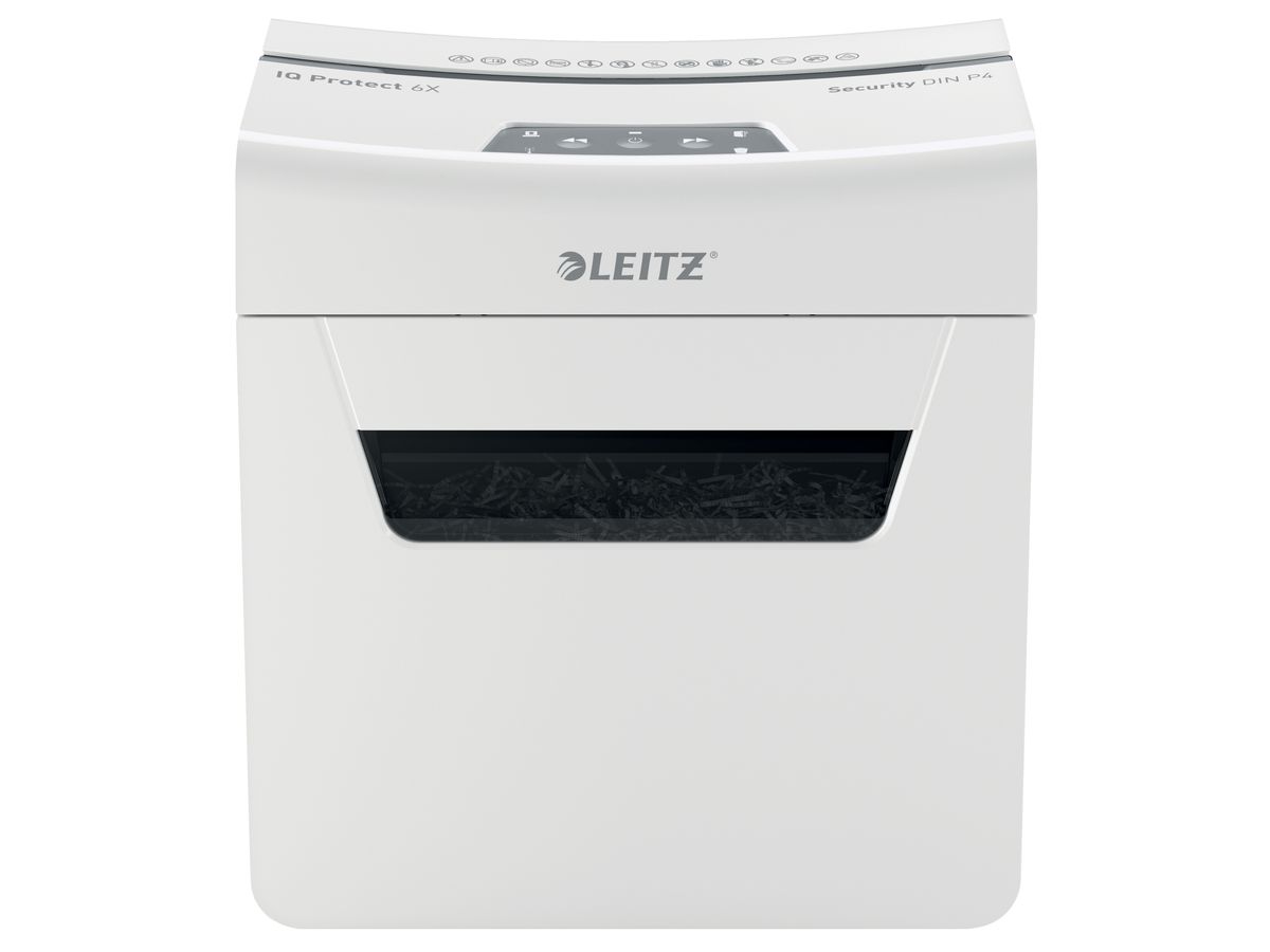 LEITZ Aktenvernichter IQ Protect 8090-20-00 6X, P-4, 10lt (4002432127153)