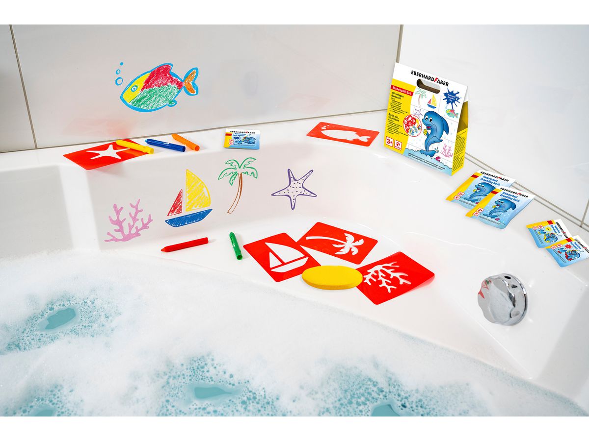 EBERHARD FABER Badespass Box 524116 5 Farben, Schablonen (4087205241168)