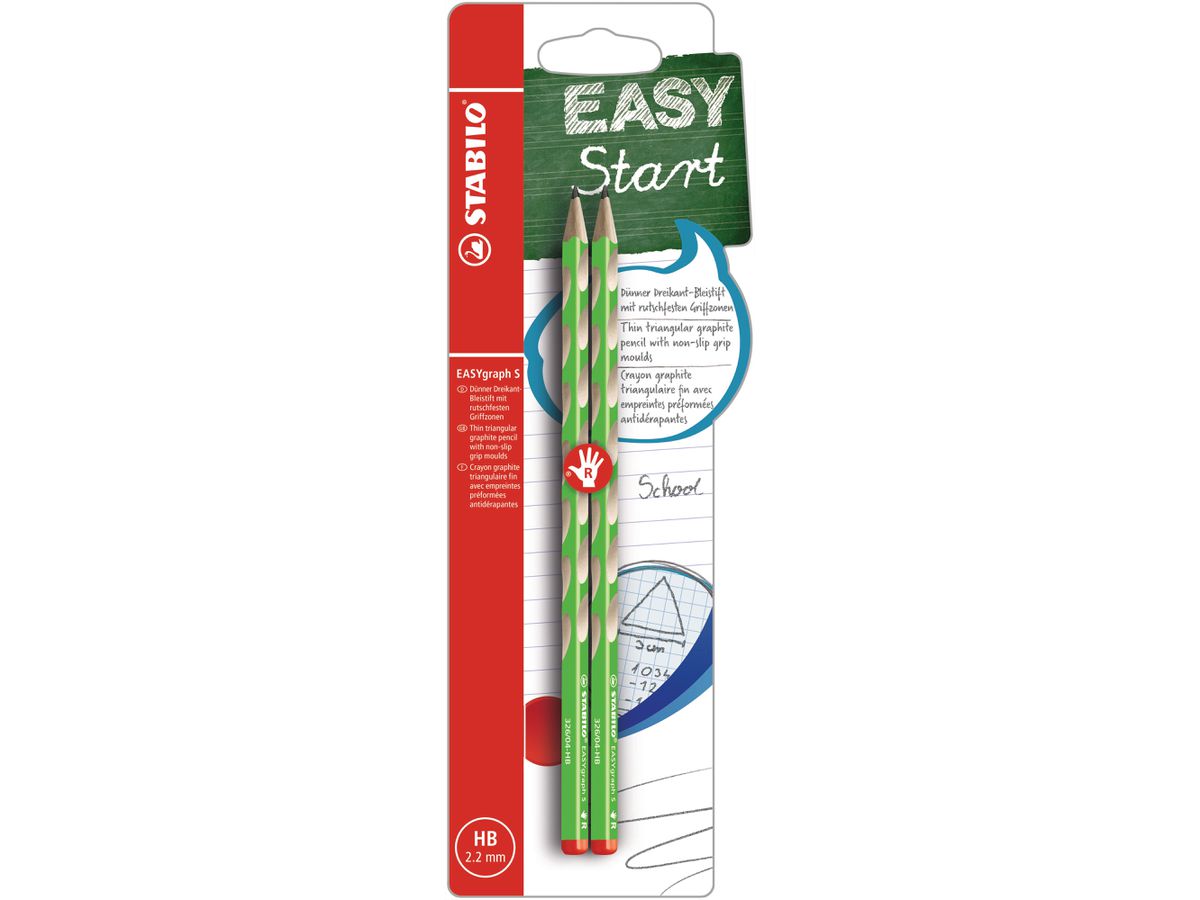 STABILO Matita EASYgraph S HB B-53117-10 verde, R 2 pezzi (4006381531177)