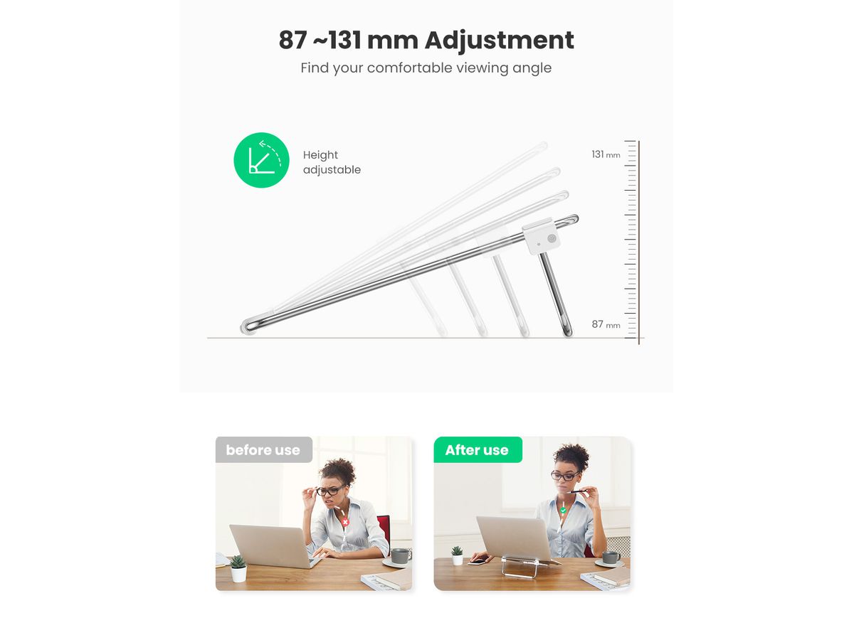 UGREEN Desktop adj. Laptop Stand 80348 Silver (BB) (6957303883486)