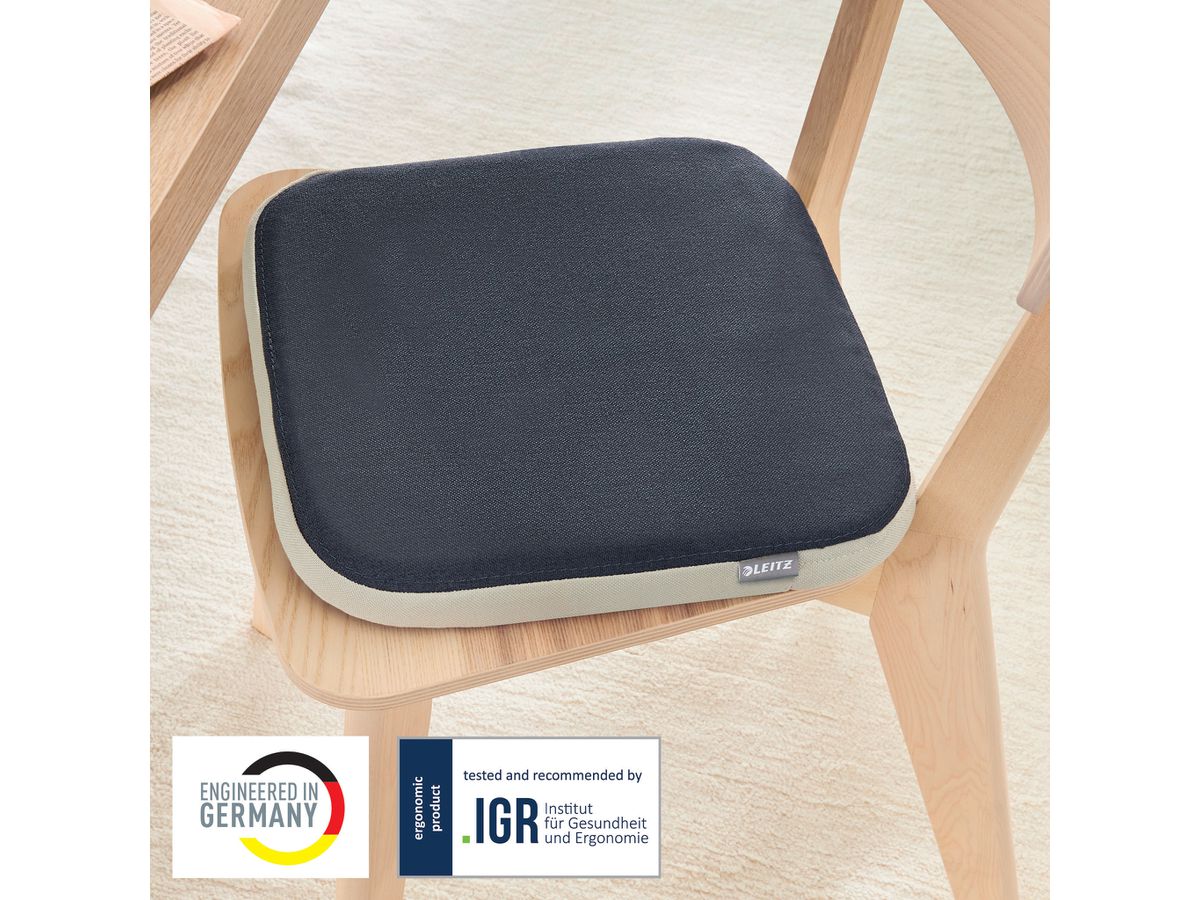 LEITZ Sitzkissen Ergo Active 6540-00-89 samtgrau mit Stoffbezug (4002432134731)