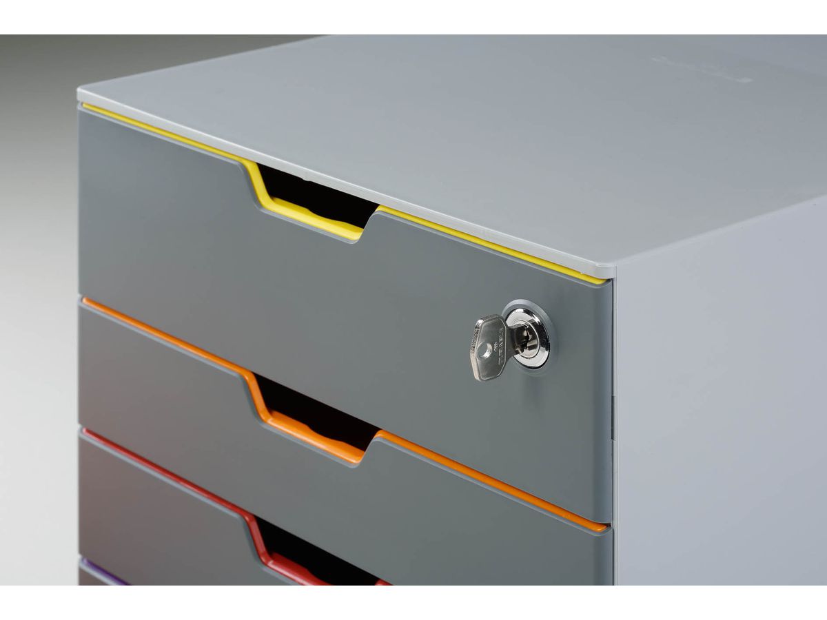 DURABLE Set tiroirs Varicolor 4 SAFE 760627 gris/multicolore 4 compart. (4005546702414)